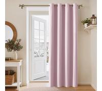 PONY DANCE Cortina Opaca, Termica Aislante Frio y Calor,1 Pieza | 132x210cm(AnxAl),Rosa Claro,Cortina Blackout para Salon/Habitacion Infantil,Puerta Divisora,Proteccion Privacidad,con Ojales