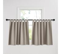 PONY DANCE Cortinas Cortas Opacas para Cocina, Termicas Aislantes | 140x100cm(AnxAl),Arena,Set de 2,Cortinas Decorativas para Habitacion Juvenil,Proteccion UV y Intimidad,con Trabillas