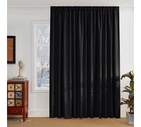 PONY DANCE Cortinas Dormitorio Opacas, Termicas Aislantes Frio y Calor | 300x220cm(AnxAl),Negro,Cortinas Decorativas para Salon,Bloquea Luz, Protecccion UV,con Ganchos para Riel,1 Pieza