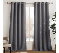 PONY DANCE Cortinas Termicas Aislantes Frio y Calor,Opacas para Salon | 140x245cm(AnxAl),Gris,Curtains Blackout para Dormitorio,Proteccion Intimidad,Bloquea Luz,OEKO-TEX,2 Piezas,con Ojales