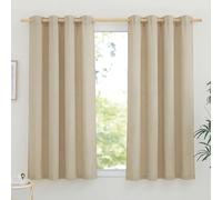 PONY DANCE Visillos Dormitorio Cortas,de Lino Semi Translucidas,2 Piezas | 140x145cm(AnxAl),Angola Gris,Cortinas Rusticas para Cocina,Filtrado de Luz y Transpirable,Proteccion de Intimidad,con Ojales