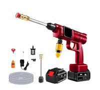 POOIQX Lavadora de coche alta presión inalámbrica, pistola agua pulverizada, limpiador lavado portátil, máquina limpieza for batería 18V,Resistente a la corrosión(Two small battery)