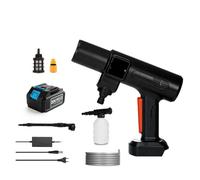 POOIQX Limpiador De Alta Presión Sin Escobillas, Pistola Agua Pulverizada, Máquina Limpieza A Lavado Coche Portátil For Batería 18V,Resistente a la corrosión(One big battery)