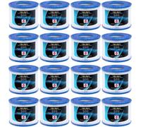 POOLPURE 16 filtros VI para piscina, cartuchos de filtro VI para Lay-Z-Spa | Compatible con Monaco, Vegas, PoolFilter Sustituye al cartucho original BW58323, Pool Filter VI PATRONE
