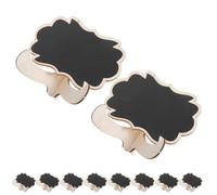 POPETPOP 10 Piezas Mini Letrero de Pizarra Etiquetas de Buffet, Pequeño Tablero de Mesa Negro de Madera, Reutilizable y Resistente Deformación, para Fiestas y Decoración de Mesa