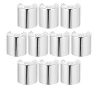 POPETPOP 10 Piezas Tapas Reutilizables para Botellas de Champú y Gel de Ducha, de Plástico Color Plata, Resistentes a Roturas, Diseño Simple y Funcional para Uso Diario