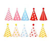 POPETPOP 10 Unidades Sombreros de Cumpleaños para Adultos Pompones, Accesorios para Fiesta de Cumpleaños Divertidos y Coloridos para Cotillón Varios estilos