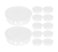POPETPOP 12 Piezas Tapones Redondos de Plástico Blancos para Agujeros de Tornillos Estructura de Bloqueo Encajable y Superficie al Ras, Ideales para Mesas de Oficina y Escritorios, Diámetro