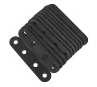 POPETPOP 12 Soportes Rectos de Acero Inoxidable para Muebles Diseño Único y Fijación Segura, Soportes Planos Negros para Estantes y Juntas de Mesa