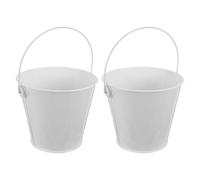 POPETPOP 2 Cubos Recolectores de Grasa para Barbacoa Blancos de Hojalata, Reutilizables y Eficientes para Cocina Interior y Exterior, Fáciles de Limpiar