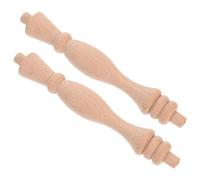 POPETPOP 2 Piezas Balaustres de Madera Husillos de Madera para Reparación, Pilar de Gabinete Estilo Columna Romana, Color Caqui, Decoración de Escaleras y Manualidades