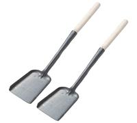 POPETPOP 2 Piezas Pala para Chimenea de Leña con Mango Largo y Cabeza Ancha, Resistente al Calor, con Acabado Cómodo para Limpieza de Cenizas en Estufas y Chimeneas