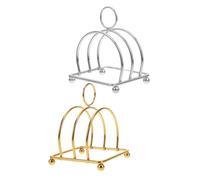 POPETPOP 2 Piezas Soporte para Rebanadas de Pan Tostado con 2 Ranuras | Marco Estable, Asa de Bucle y Base de Cuentas, Organización en Encimera para Brunch y Panecillos
