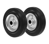 POPETPOP 2 Ruedas de Repuesto Negras Ruedas de Goma Galvanizadas para Carrito Utilitario Instalación Simple y Diseño Silencioso para Carretillas de Mano