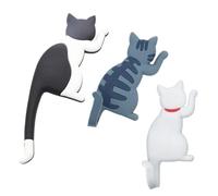 POPETPOP 3 Piezas Imanes Magnéticos Gato Unidades con Diseño de Ganchos Decorativos para Nevera Portallaves y Mensajes Adhesivos Invisibles para Cocina y Oficina Estilo Varios Estilos