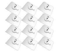 POPETPOP 30 Piezas Colgadores de Pared sin Daños Ganchos Adhesivos Transparentes de Acero Inoxidable y Plástico Reutilizables para Colgar Cuadros y Marcos de Fotos en Pared