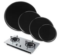 POPETPOP 4 Piezas Kit de Reemplazo de Cabezal del Quemador de Gas Negro, Diseño Práctico, Material Aluminio y Hierro, Tapa Confiable para Estufa de Gas