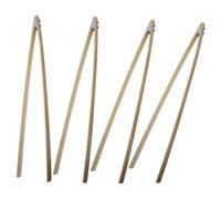 POPETPOP 4 Piezas Pinzas Recoger Basura y Objetos, Recogedor de Basura Largo de Bambú, Beige, Superficie Lisa, Agarre Seguro, para Guardar Objetos en Estantes Altos