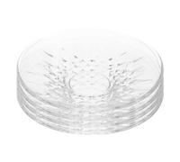 POPETPOP 4 Platos Redondos de Vidrio Transparentes para Té y Aperitivos, Fáciles de Mantener, Versátiles, Ideales para Cocina y Oficina, Pack de 4 Unidades Reutilizable