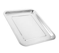 POPETPOP Bandeja de Acero Inoxidable Bandeja para Asar para Hornos Rectangular Plata Multifuncional de Gran Capacidad para Reuniones Familiares y Asado