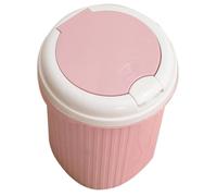 POPETPOP Bote de Basura Tapa a Presión, Papelera de Pp Rosa, Base Reforzada, para Cocina y Baño, Estilo Industrial Sencillo