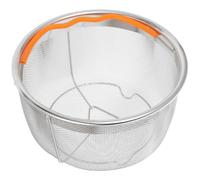 POPETPOP Cesta de Filtro Colador de Cocina para Cocinar al Vapor, Cesta para Lavar Frutas, Acero Inoxidable y Silicona, Plata, para Arroz y Verduras, Cocina y Restaurantes