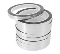 POPETPOP Cinta Adhesiva de Aluminio Plata 10mm X 50m Acabado Reflectante Alta Resistencia Térmica para Decoración de Paredes y Aplicaciones Creativas 3D Pack de 10