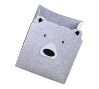 POPETPOP Cubo de Fieltro para Almacenamiento Infantil Cesta Ligera para Ropa Sucia y Juguetes Organizador Portátil con Diseño de Oso para Dormitorios y Guardado Multiusos