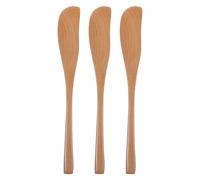 POPETPOP Cuchillos de Madera en Color Caqui Juego de 3 para Queso y Mantequilla Mango Cómodo Rebabas, Accesorios de Cocina Hogar