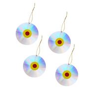 POPETPOP Discos Reflectantes para Colgar de Plástico Plateado Antipájaros 4 Piezas Resistentes y No Deformables Ahuyenta Palomas Eficazmente en Porches y Ventanas