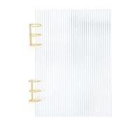POPETPOP Funda para Cuaderno Diseño Moderno Minimalista A5 de Acrílico con Estructura de 6 Anillas Desmontable para Protección y Organización en Trabajo y Escuela