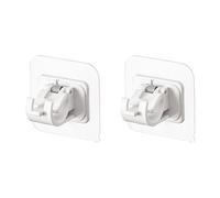 POPETPOP Ganchos para Barra de Cortina Extensible 2piezas Fijación Adhesiva y Resorte de Abs, Instalación Fácil para Cortinas sin Taladrar en Baño y Hogar