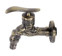 POPETPOP Grifo Antiguo de Aleación de Zinc G1/2 Diseño de Dragón Vintage, Montado Pared para Lavadoras y Garajes, Fácil Instalación y Durabilidad Prolongada