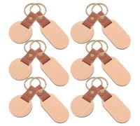 POPETPOP Llaveros Superficie Lisa 10 de Madera para Manualidades en Blanco y Construcción Resistente , Ideales para Hogares y Oficinas
