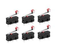 POPETPOP Microinterruptor de Palanca Rodillo Spdt 250v 5a 12 Piezas Acción Momentánea, Material Plástico y Metal, 3 Terminales para Uso Industrial