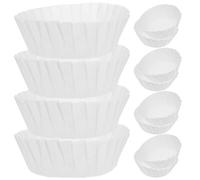 POPETPOP Papel Vegetal para Hornear Especial para Tartas Vascas, Papel Antiadherente de Silicona Blanco, 50 Piezas para Repostería y Bandejas de Horno
