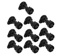 POPETPOP Patas Ajustables de Plástico Negro para Muebles, Base Reforzada | Diseño de Rosca 360° y Pie Alargado, para Nivelación Doméstica y Renovación de Mesas Laterales