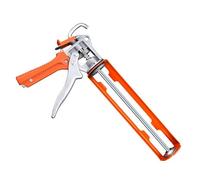 POPETPOP Pistola de Pegamento para Vidrio, Dispensador de Pegamento para Vidrio, Aleación de Aluminio y Hierro, Estructura Reforzada, Color Naranja, para Calafateo en Construcción