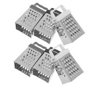 POPETPOP Rallador Compacto de Acero Inoxidable de 4 Caras para Queso, Jengibre y Frutas con Base Estable y Diseño Portátil Adecuado para Cocina y Viajes, Pack de 6 Unidades