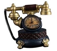POPETPOP Reloj Sobremesa Vintage de Resina Dorado Modelo de Teléfono Retro para Decoración Artística en Mesa o Escritorio