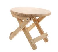 POPETPOP Taburete Beige de Madera Redondo Plegable Antideslizante Taburete Multiusos para Uso Doméstico Adecuado para Cambiar Zapatos y Hogar