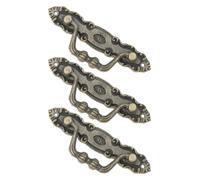 POPETPOP Tiradores Resistentes Vintage y Cajones Puertas de Armario para Aleación de Zinc Dorada Corrosión y Deformación, Pack de 3 con Tornillos Incluidos para Decoración