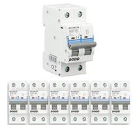 POPP® Interruptor Automático Magnetotérmico 2P serie MSC82 gama Industrial CURVA C corte 6000A 6A,10A,16A,20A,25A,32A,40A,63A Pack 6,12 (Pack 6, 32A)