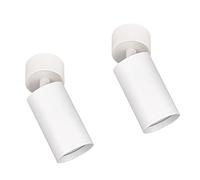 Popp® Pack x2 Aplique Cilindro Portalampara de Superficie Techo Interior Cilindro Orientable Blanco para GU10 *Bombilla no Incluido Max. 50W, ø52x132mm, IP20 (Blanco Pack 2unidad)