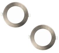 Popp- PACK x2 Placa LED Niquel Empotrado Circular Downlight Pro 18W Luz fria 6000K IP20 Super Slim 1350Lm Chip Osram CRI80 120º (6000K 18W, 2und)