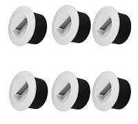 Popp® Pack x6 Baliza LED 3W con Caja empotrable Luz neutra 4000K 300LM IP65 220V Aluminio Blanco redondo Interior Exterior Luz de escalera, lámpara de pared (Blanco Redondo 4000K)