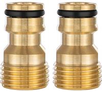 Poppstar Adaptador para grifo de manguera 1/2" (adaptador grifo con rosca exterior G 1/2" (21 mm) a acoplamiento rápido (compatible con el sistema de conexión Gardena), 2 piezas
