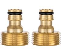 Poppstar Adaptador para grifo de manguera 1" (adaptador grifo con rosca exterior G 1" (33 mm) a acoplamiento rápido (compatible con el sistema de conexión Gardena), 2 piezas