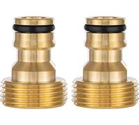 Poppstar Adaptador para grifo de manguera 3/4" (adaptador grifo con rosca exterior G 3/4" (26 mm) a acoplamiento rápido (compatible con el sistema de conexión Gardena), 2 piezas