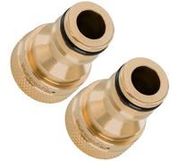 Poppstar Conector de grifo con rosca interior 1/2" (19 mm) y acoplamiento rápido para manguera de jardín (compatible con sistema Gardena), 2 unidades